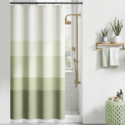 jinchan Ombre Ocean Blue Shower Curtain for Bathroom 70x72 Inch 12 Hooks