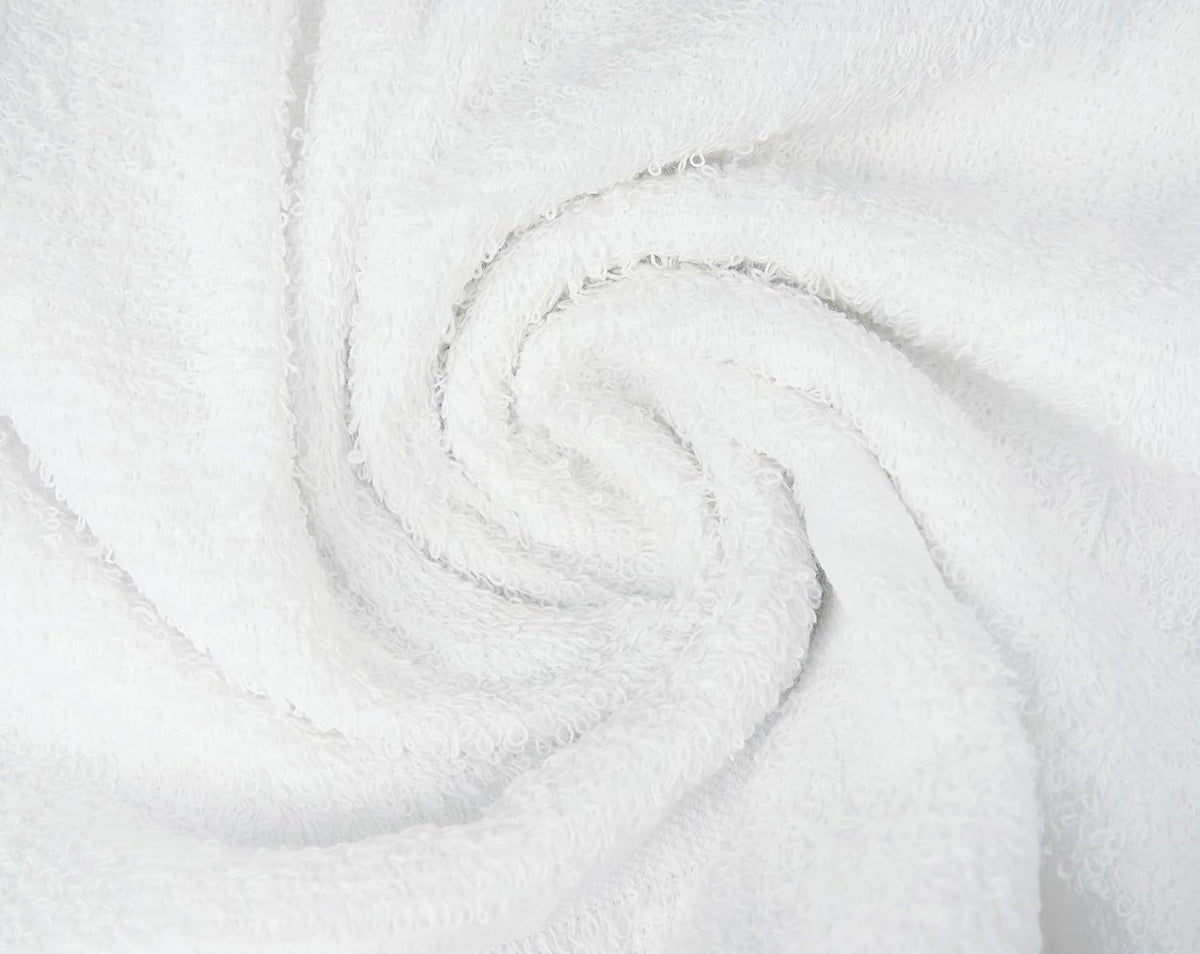 ZUPERIA White Bath Towels Bulk 12 Pack (20 x 40 Inches) - 100% Cotton Economy Light Weight Towels for Commercial Use - Quick Dry, Ultra-Soft, and Absorbent Bulk Towels