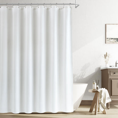Naturoom Linen Shower Curtain 72 Inch Long for Bathroom Beige 1 Panel