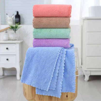Premium Coral velvet Washcloths Set-5 Pack, Ultra Soft & Highly Absorbent Face Towels for Bath, Spa & Gym, Soft Feel Fingertip Towels Quick Drying Microfiber Hand Towel 29.5” x 13.8”Large Wash Cloths.