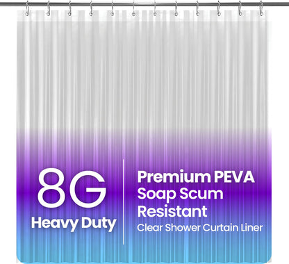 LiBa Shower Curtain PEVA 8G, 72x72 Inch Waterproof White