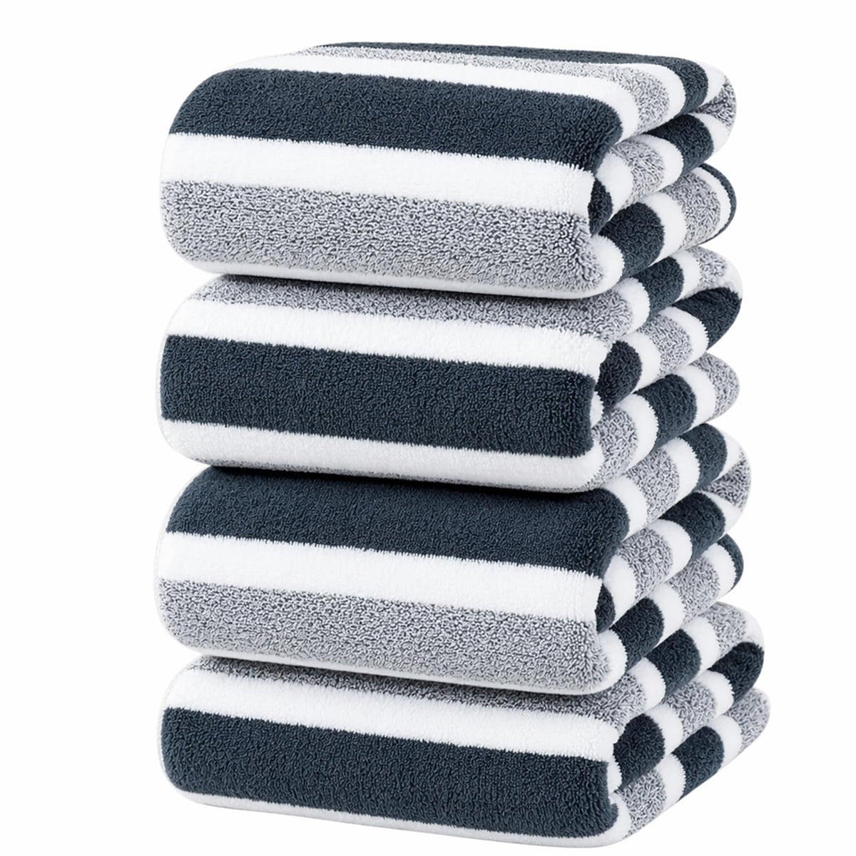 4 Pcs Large Microfiber Bath Towel Set, 34.6" x 67"(Gray)