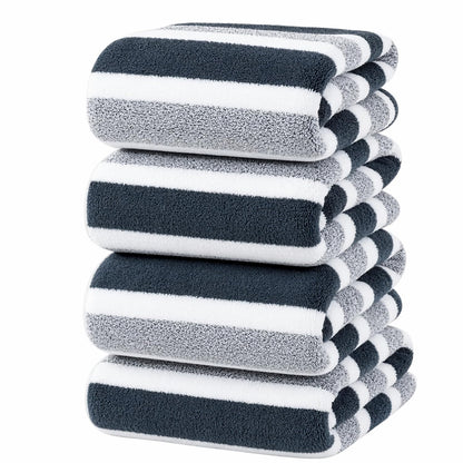 4 Pcs Large Microfiber Bath Towel Set, 34.6" x 67"(Gray)
