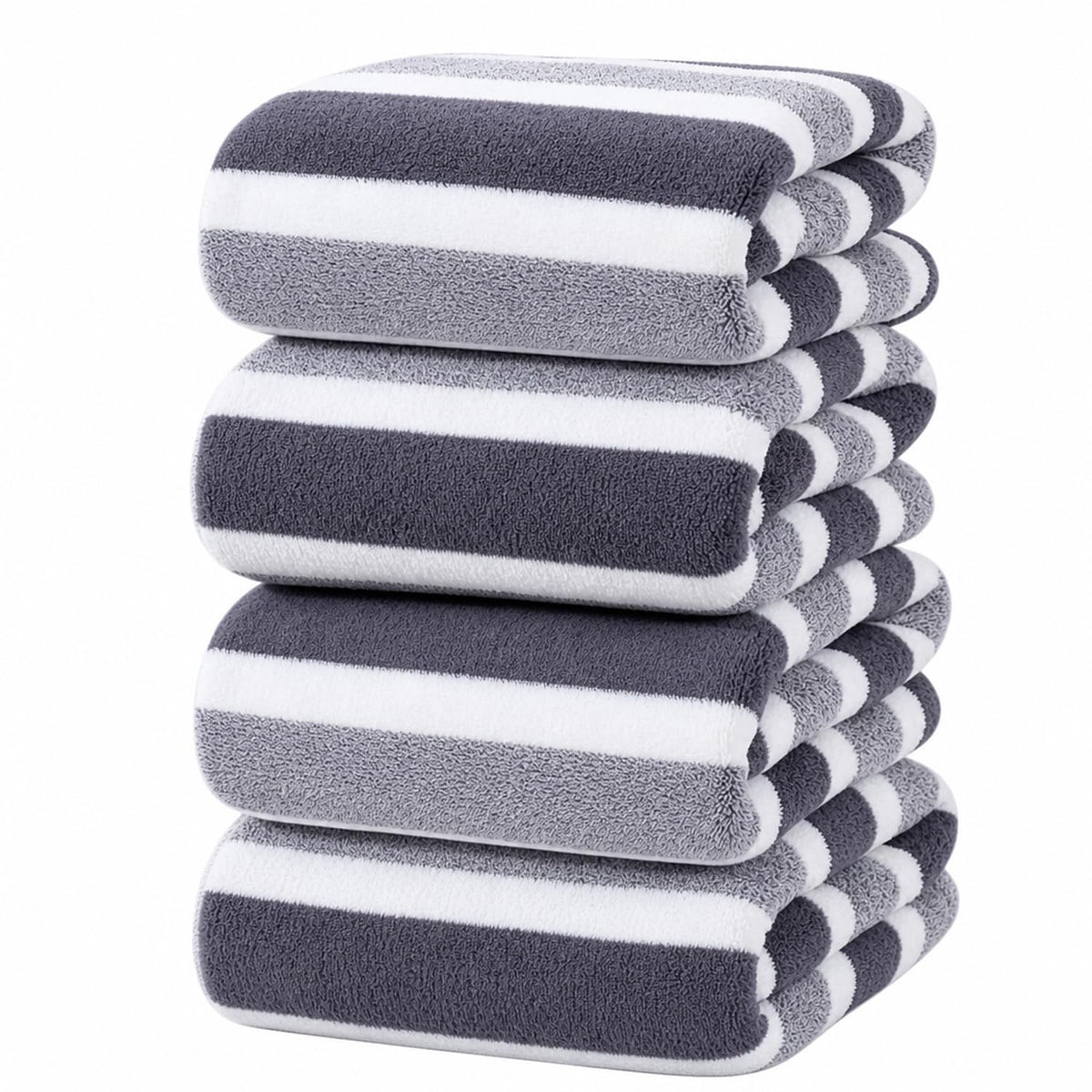 4 Pcs Large Microfiber Bath Towel Set, 34.6" x 67"(Gray)