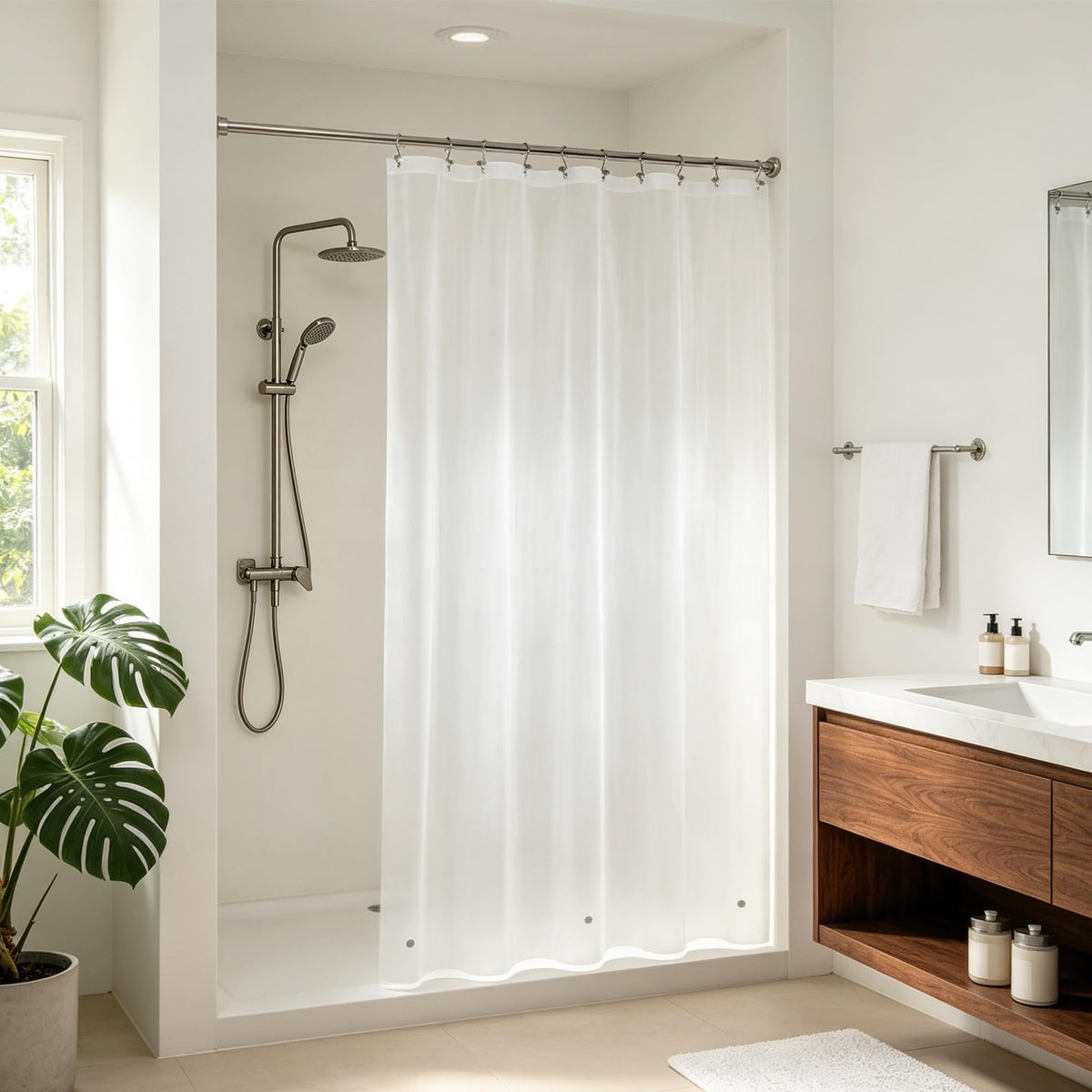 Barossa Design Oeko-tex Certified Shower Curtain Liner Standard Size, Clear