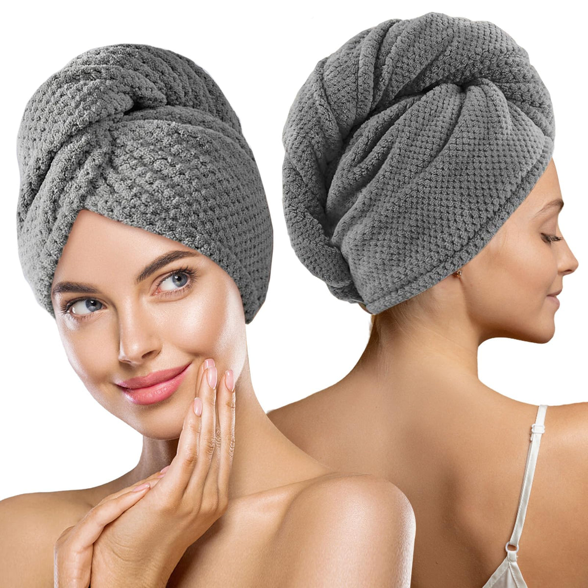 MaopaoBeauty 2 Pack Bath Towel Set 35" x 70", Extra Large Waffle Bath Towel Set, Microfiber Super Soft Highly Absorbent, Sturdy Quick Drying Towels for Bathroom, Gym, Sports, Yoga (2PCS Light Blue)