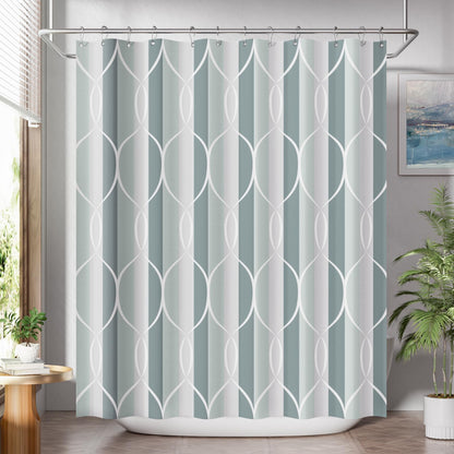 AmazerBath Shower Curtain, Cloth Ombre Black Shower Curtain Set with 12 Hooks, Washable Fabric Black and White Shower Curtain, Rustic Farmhouse Bathroom Shower Curtain, 72x72 Inches