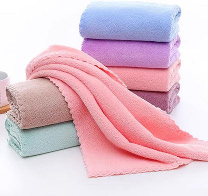 Premium Coral velvet Washcloths Set-5 Pack, Ultra Soft & Highly Absorbent Face Towels for Bath, Spa & Gym, Soft Feel Fingertip Towels Quick Drying Microfiber Hand Towel 29.5” x 13.8”Large Wash Cloths.
