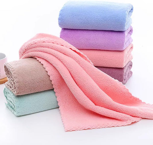 Premium Coral velvet Washcloths Set-5 Pack, Ultra Soft & Highly Absorbent Face Towels for Bath, Spa & Gym, Soft Feel Fingertip Towels Quick Drying Microfiber Hand Towel 29.5” x 13.8”Large Wash Cloths.