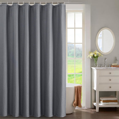 OWENIE Pink Shower Curtain for Bathroom 72x72 Inch, 3D Embossed Textured Waffle Fabric Shower Curtains, Soft Hotel Farmhouse Style, Water Repellent, Machine Washable, Pink, 72" W x 72" L
