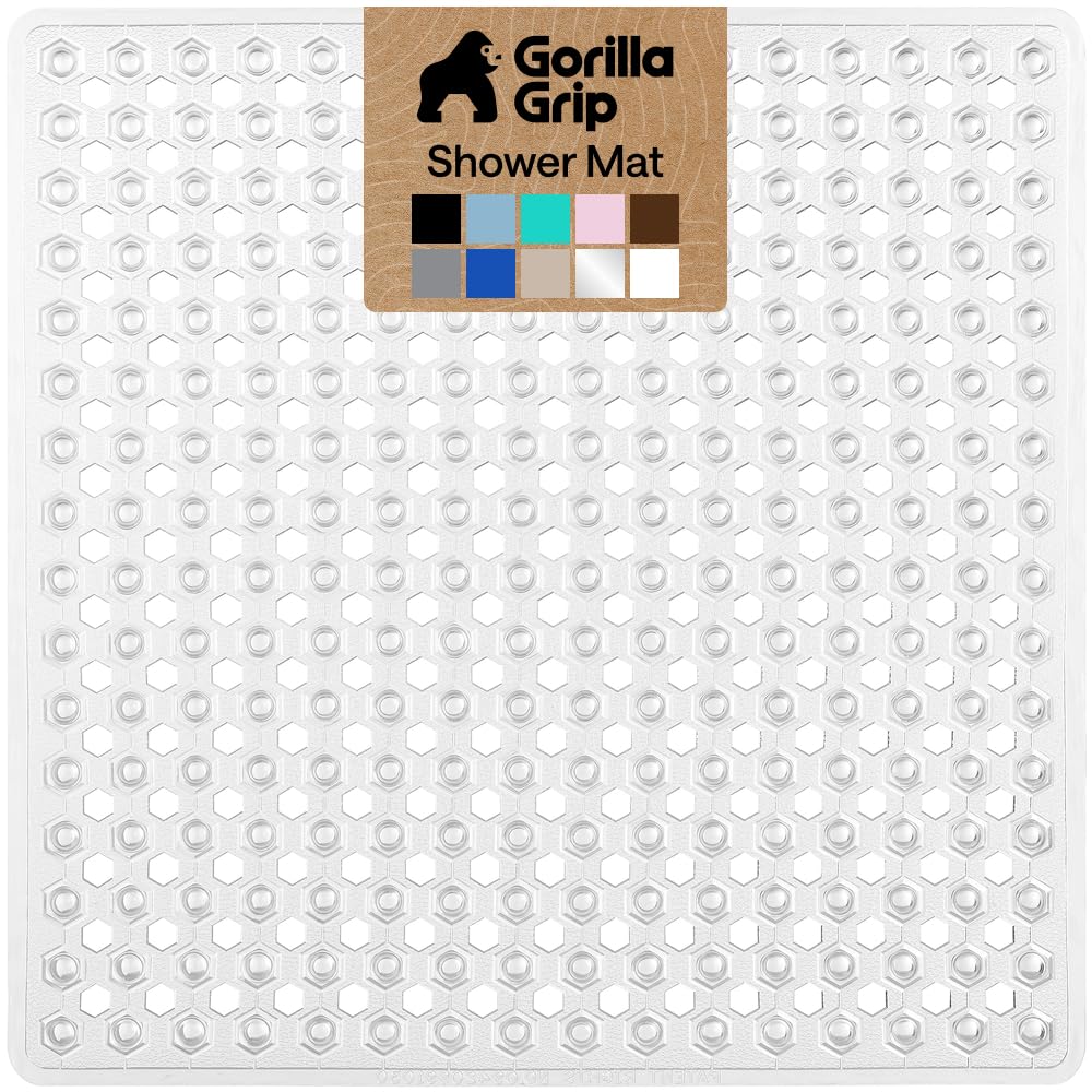 GORILLA GRIP Bath Tub Shower Mat, Bathtub Floor Liner, 35x16 White