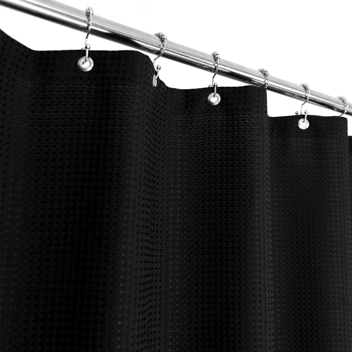 Barossa Design Waffle Weave Extra Long Shower Curtain White 84 Inch Length