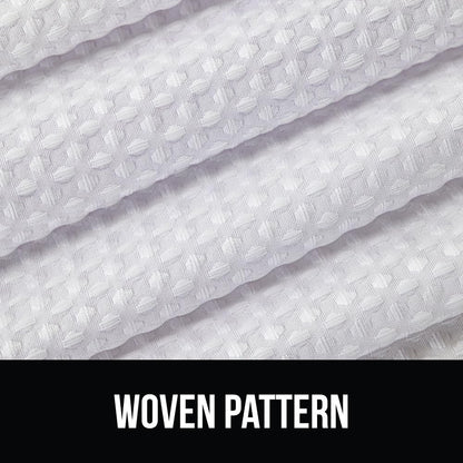 GORILLA GRIP White Waffle Style Textured Fabric Shower Curtain, 72x72