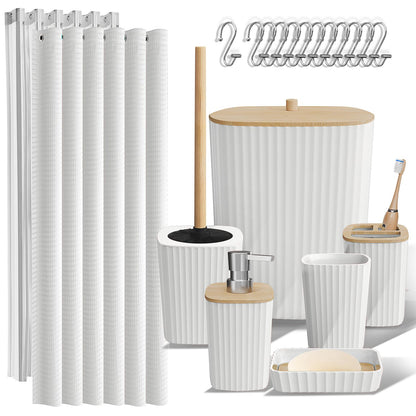 Clara Clark Black Bathroom Set, Shower Curtain Set, Bathroom Accessory Set