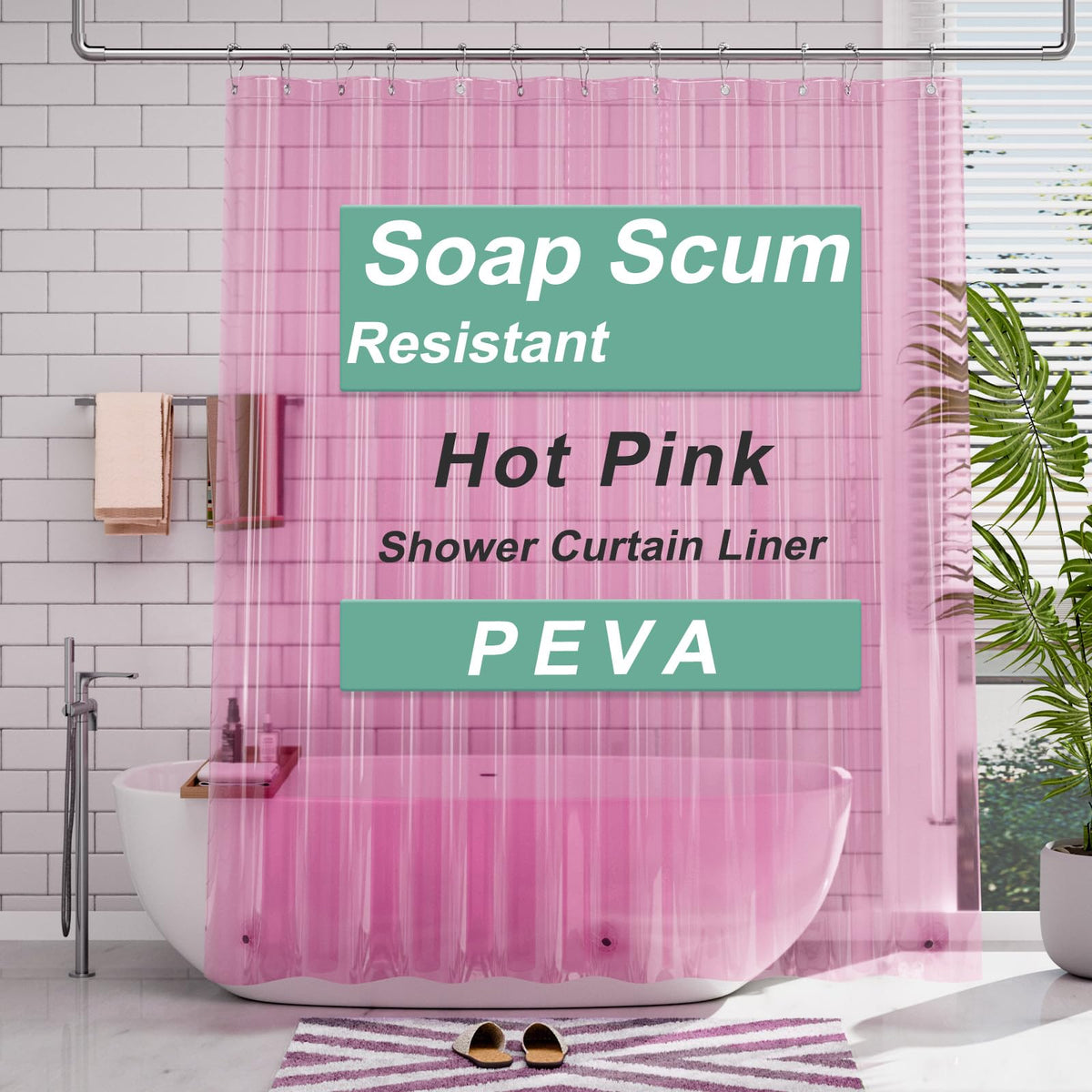 AmazerBath Shower Curtain Liner, 72x72 Clear Shower Curtain Liner, Waterproof Plastic Shower Liner, Cute Lightweight PEVA Shower Curtain for Bathroom with 3 Magnets and 12 Rustproof Metal Grommets
