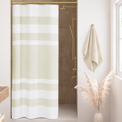 Madison Park Spa Waffle Shower Curtain for Bathroom, 72 x 72, Grey
