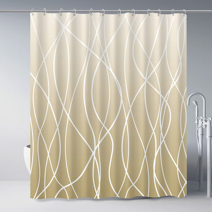 Striped Shower Curtain for Bathroom, Grey White, 72" W x 72" L