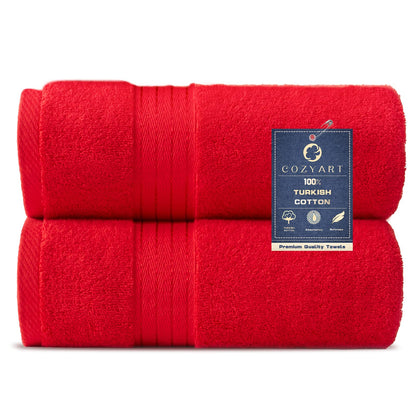 COZYART Luxury Bath Towel Set 6 Pcs, Dark Green 100% Turkish Cotton 650 GSM