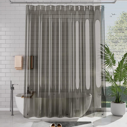 TIKABC Black Shower Curtain Liner, 4G PEVA Shower Liner, Plastic Waterproof Shower Curtains, 72x72 inch with Grommet Holes 3 Magnetic Weights(Black)