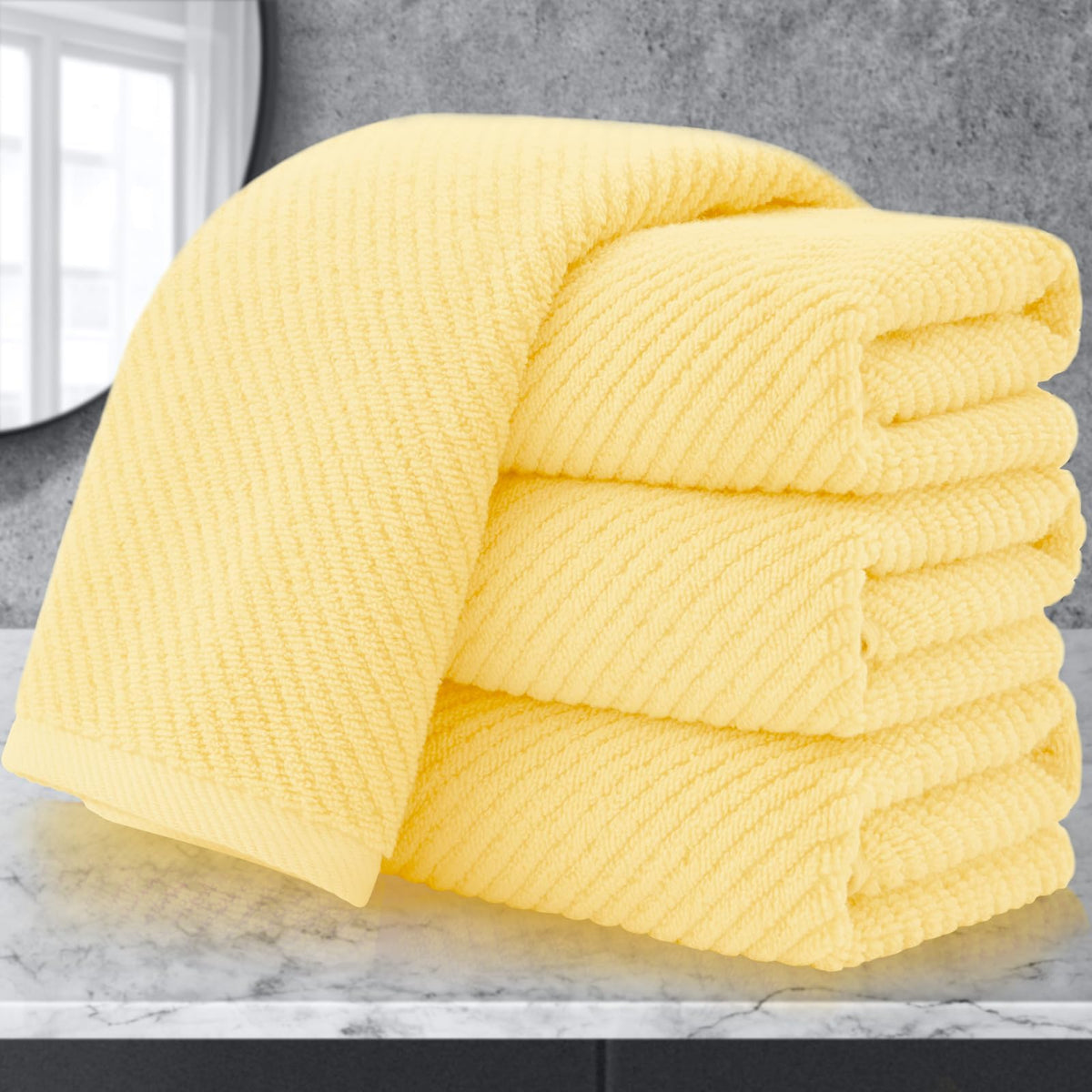 VOOVA & MOVAS 6PC Towel Set, 100% Cotton, Aqua Teal