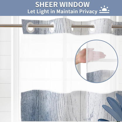 Hookless Shower Curtain with Snap in Liner, Blue Colorful Floral, 72W x 75L