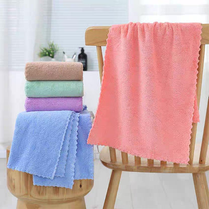 Premium Coral velvet Washcloths Set-5 Pack, Ultra Soft & Highly Absorbent Face Towels for Bath, Spa & Gym, Soft Feel Fingertip Towels Quick Drying Microfiber Hand Towel 29.5” x 13.8”Large Wash Cloths.