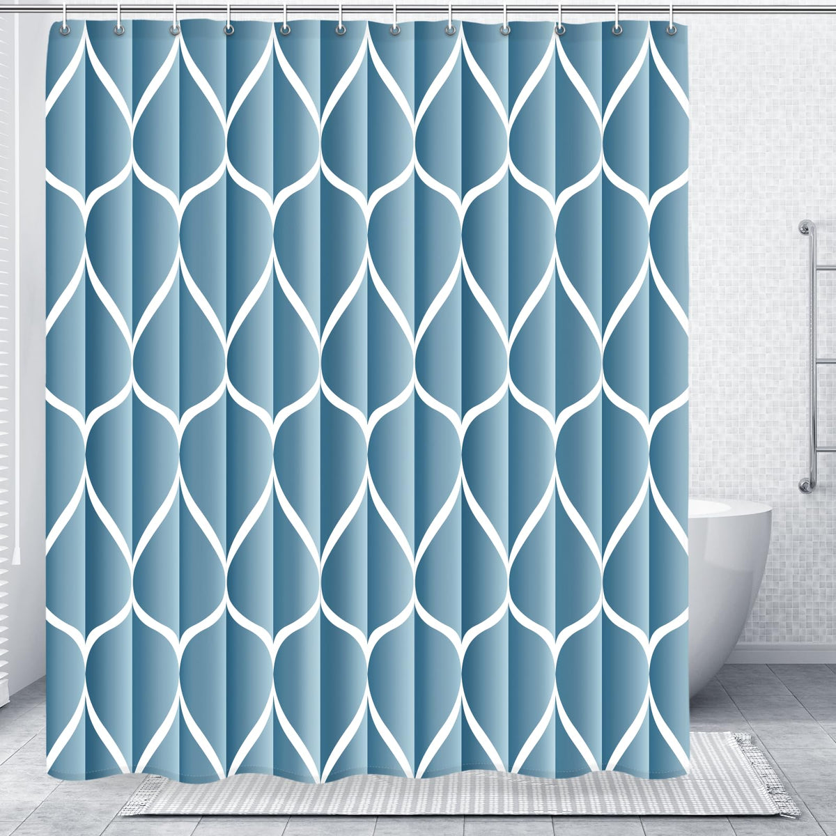 Gelbchu Grey Blend Geometric Shower Curtain for Bathroom, 72x72 Inch