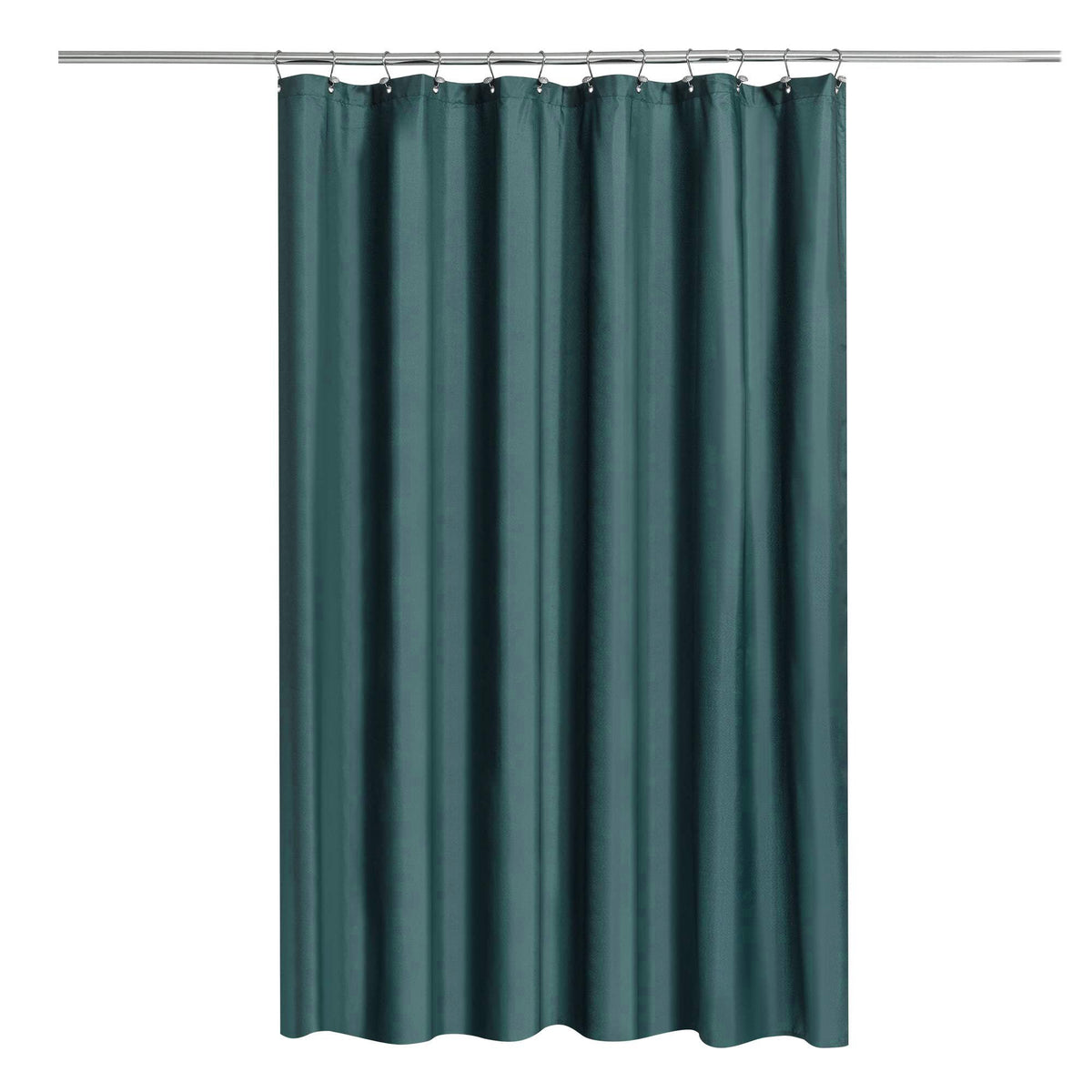 N&Y HOME Fabric Shower Curtain Liner with Magnets Standard Size, White