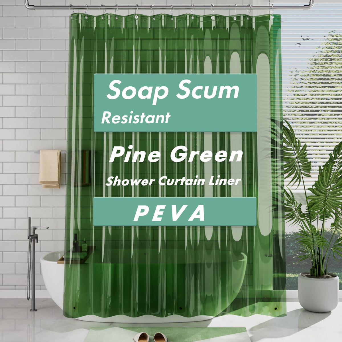 AmazerBath Shower Curtain Liner, 72x72 Clear Shower Curtain Liner, Waterproof Plastic Shower Liner, Cute Lightweight PEVA Shower Curtain for Bathroom with 3 Magnets and 12 Rustproof Metal Grommets