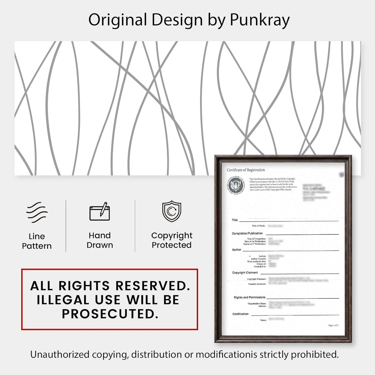 Striped Shower Curtain for Bathroom, Grey White, 72" W x 72" L
