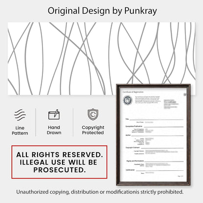 Striped Shower Curtain for Bathroom, Grey White, 72" W x 72" L