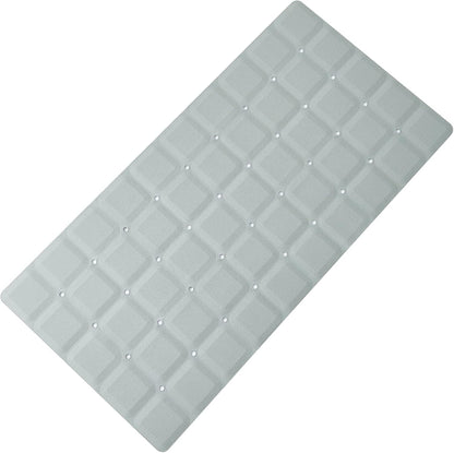 Webos Foldable Silicone Bathtub Mat: Jumbo Size Heavy Duty Safety Bath Mat for Tub Without Suction Cups Non Slip Bath & Shower Mat for Textured, Reglazed, Refinished Tub (Grey, 35.8 x 17.7)