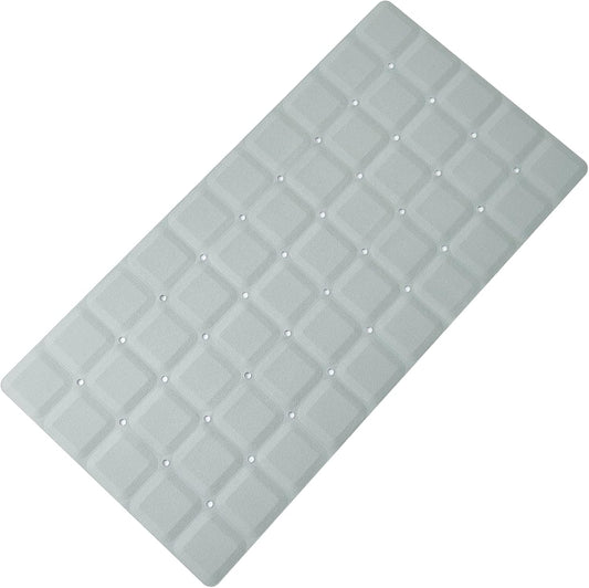 Webos Foldable Silicone Bathtub Mat: Jumbo Size Heavy Duty Safety Bath Mat for Tub Without Suction Cups Non Slip Bath & Shower Mat for Textured, Reglazed, Refinished Tub (Grey, 35.8 x 17.7)
