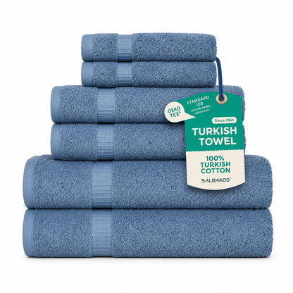SALBAKOS 4-Piece 100% Turkish Cotton Bath Towels, 27x54 inch, White