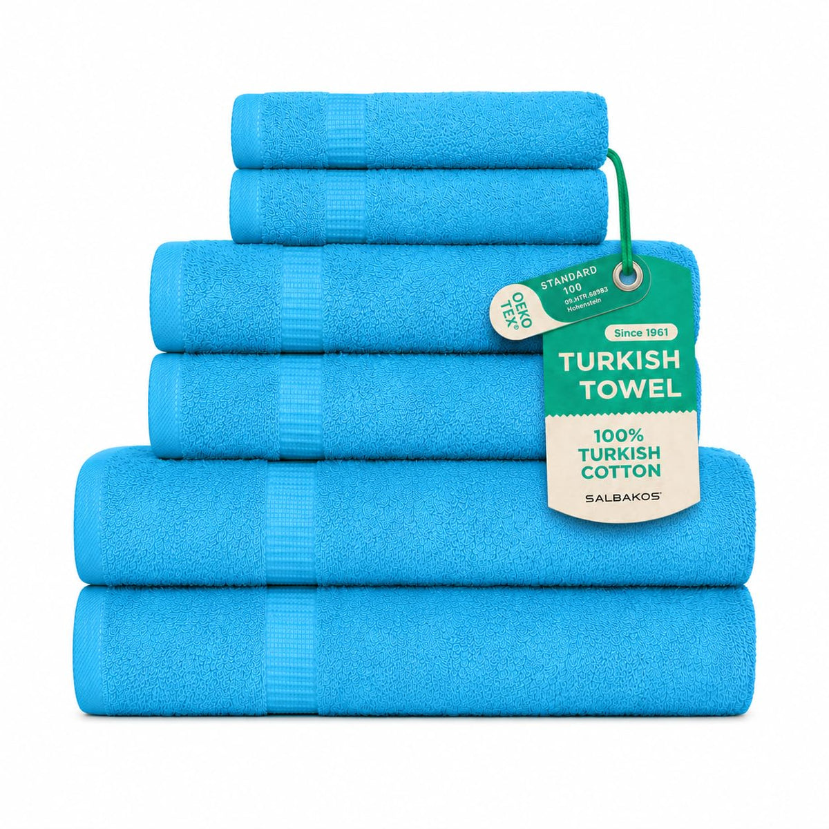 SALBAKOS 4-Piece 100% Turkish Cotton Bath Towels, 27x54 inch, White