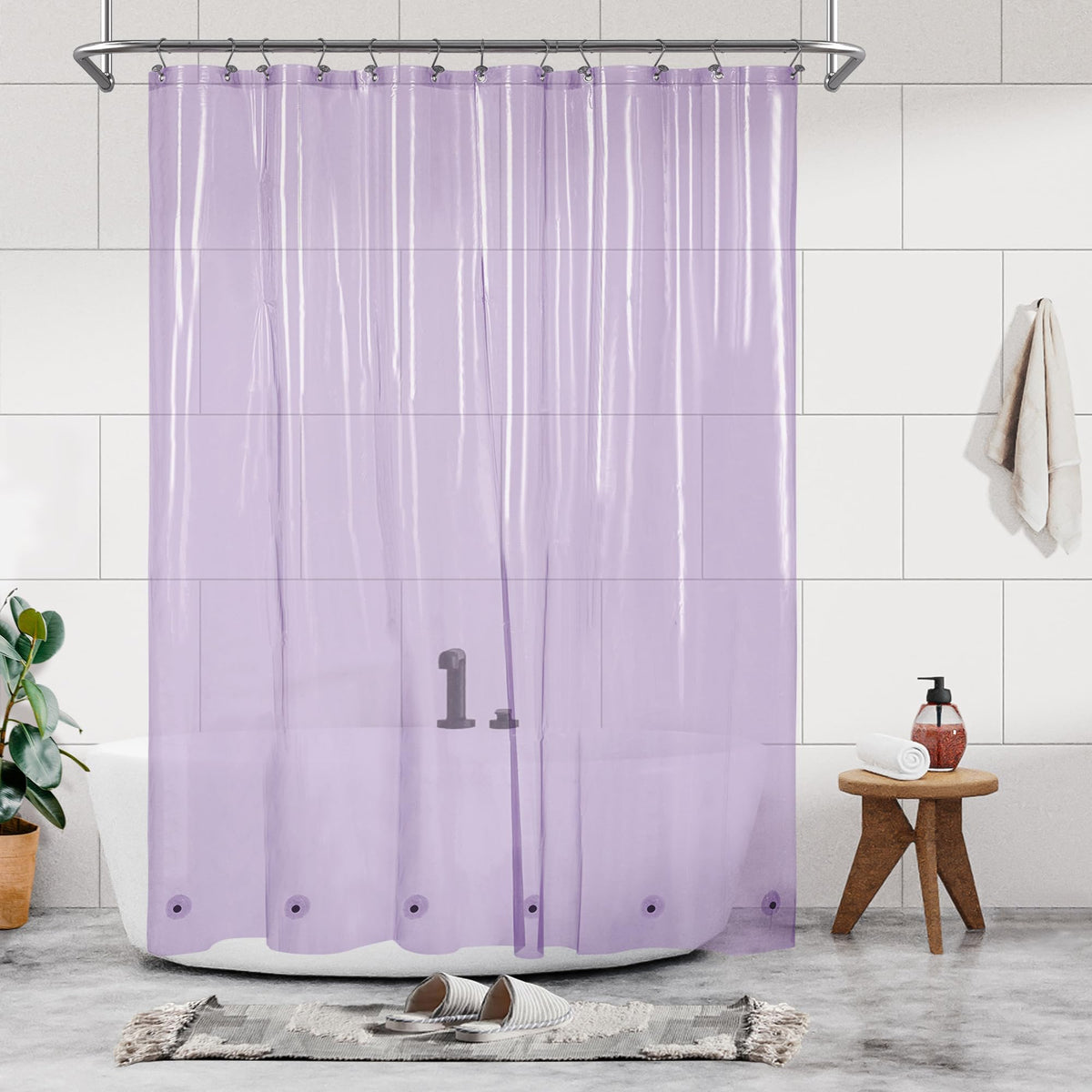 Barossa Design Oeko-tex Certified Shower Curtain Liner Standard Size, Clear