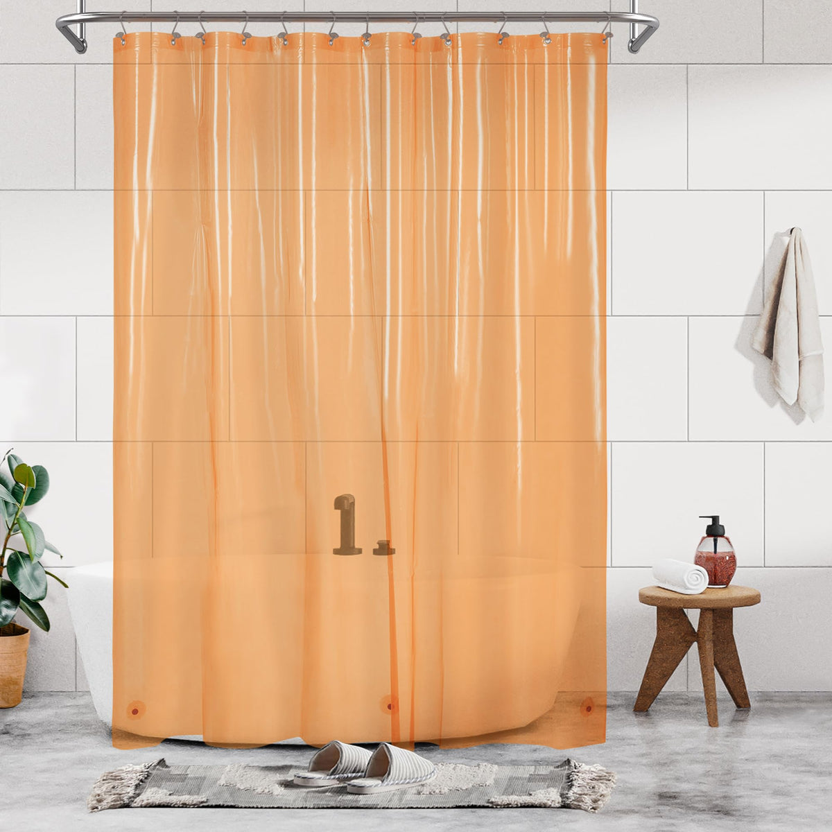 Barossa Design Oeko-tex Certified Shower Curtain Liner Standard Size, Clear