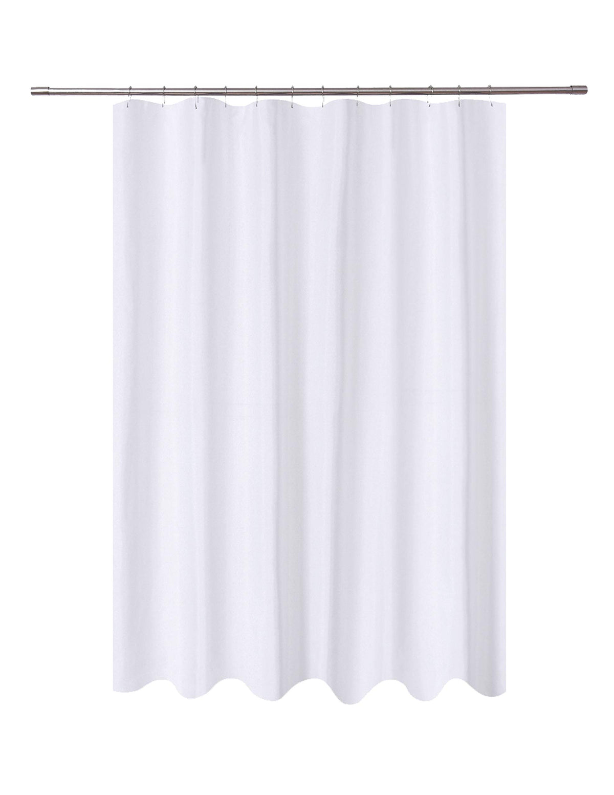 N&Y HOME Fabric Shower Curtain Liner with Magnets Standard Size, White