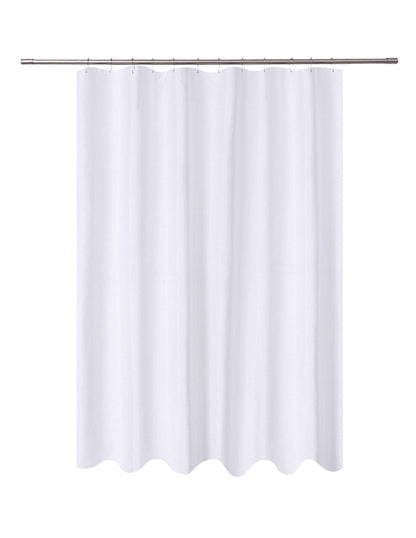 N&Y HOME Fabric Shower Curtain Liner with Magnets Standard Size, White