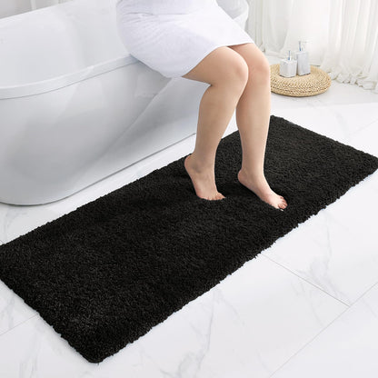 Disolla White Bathroom Rugs 17x24, Microfiber Non-Slip Plush Small Bath Mat
