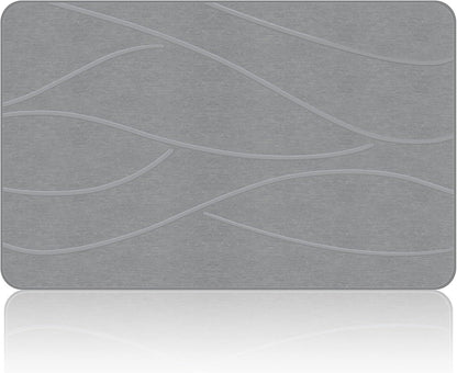 VEELOIM Stone Bath Mat, Diatomaceous Earth Bath Mat, Shower Mat Grey