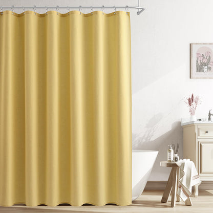 Naturoom Linen Shower Curtain 72 Inch Long for Bathroom Beige 1 Panel