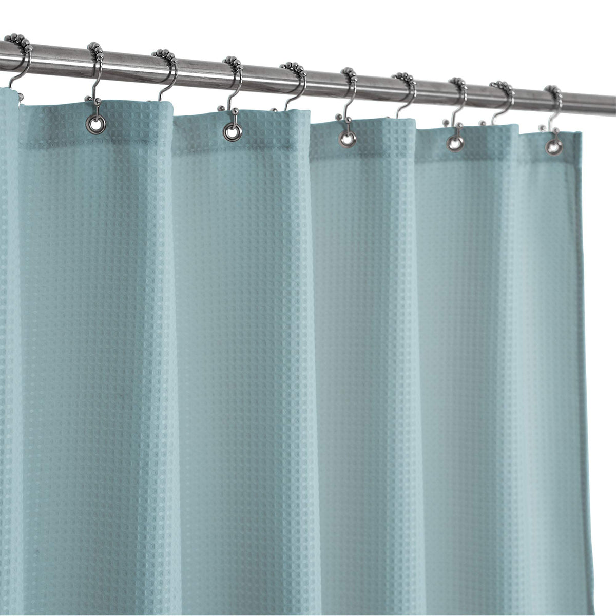 Barossa Design Waffle Weave Stall Shower Curtain Fabric 54 x 72 Inch, White