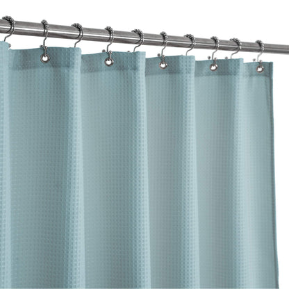 Barossa Design Waffle Weave Stall Shower Curtain Fabric 54 x 72 Inch, White