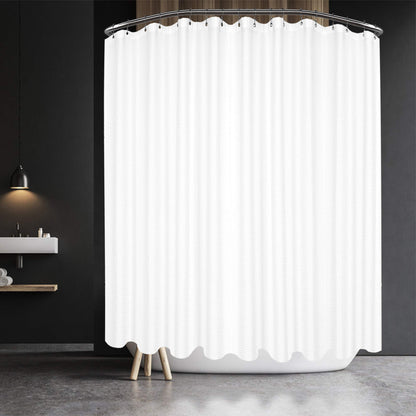 Barossa Design Waffle Weave Extra Long Shower Curtain White 84 Inch Length