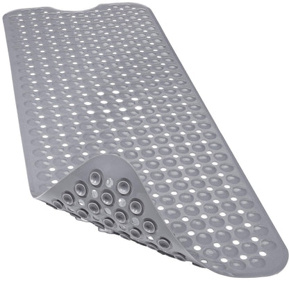 Bathtub and Shower Mats, 40x16 Inch Extra Large Non Slip Soft Bath Tub Mat with Suction Cups and Drain Holes for Bathroom Floor and Keep Tubs Clean, Machine Washable, Black