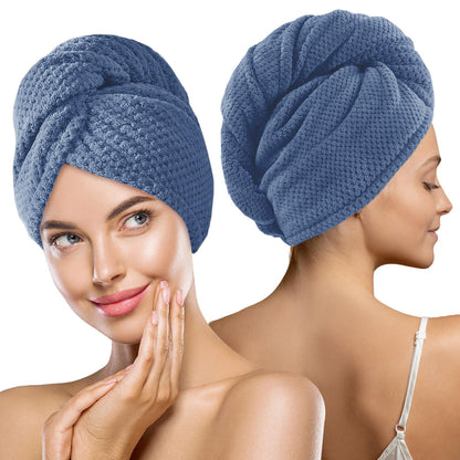 MaopaoBeauty 2 Pack Bath Towel Set 35" x 70", Extra Large Waffle Bath Towel Set, Microfiber Super Soft Highly Absorbent, Sturdy Quick Drying Towels for Bathroom, Gym, Sports, Yoga (2PCS Light Blue)