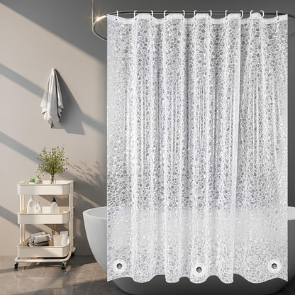 TIKABC Black Shower Curtain Liner, 4G PEVA Shower Liner, Plastic Waterproof Shower Curtains, 72x72 inch with Grommet Holes 3 Magnetic Weights(Black)