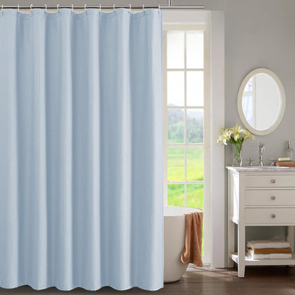 OWENIE Pink Shower Curtain for Bathroom 72x72 Inch, 3D Embossed Textured Waffle Fabric Shower Curtains, Soft Hotel Farmhouse Style, Water Repellent, Machine Washable, Pink, 72" W x 72" L