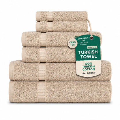 SALBAKOS 4-Piece 100% Turkish Cotton Bath Towels, 27x54 inch, White